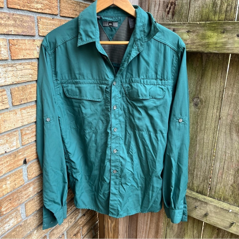 REI Dark Green Lightweight UPF Outdoor Shirt